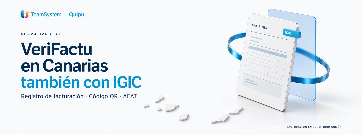 VeriFactu en Canarias, también con IGIC: factura con etiqueta IGIC y silueta del archipiélago canario